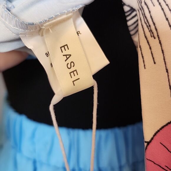 Easel NWT 2-pc Floral Maxi Dress, Light Blue, Pink, Cream, Fits S-M - Picture 10 of 12